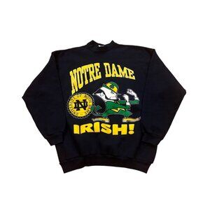 Vintage 90s Notre Dame Fighting Irish Crewneck Sweatshirt Ebert  USA Made Mens X